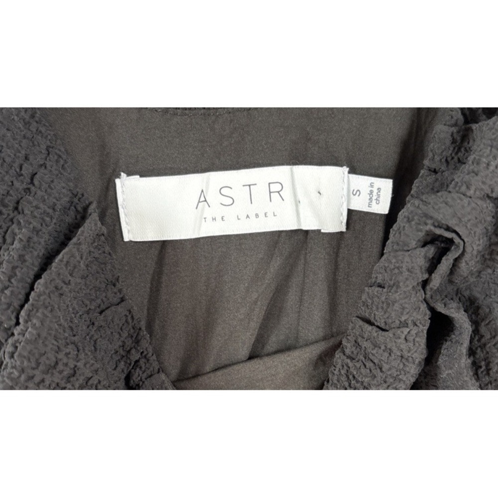 ASTR The Label Black Tiered Puff Sleeve Midi Dress Boho Goth Romantic Prairie S - Picture 6 of 9